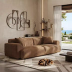 91 Modern Sofa Couch, Comfy Deep Seat Teddy Cloud Sofa, Upholstered 3-Seater Boucle Couch, Oversized Loveseat for Living Room, Bedroom
