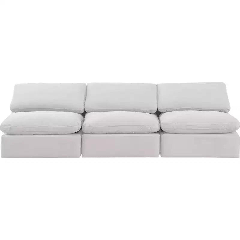 Canapé modulable en velours crème Indulge Meridian Furniture