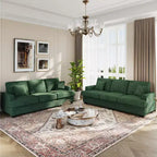 86 Faux Leather Sofa, 3-Seater Couch with Deep Seats, 2 Removable Back Cushions & 2 Throw Pillows, Waterproof, for Living Room or Office, Black