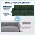 86 Faux Leather Sofa, 3-Seater Couch with Deep Seats, 2 Removable Back Cushions & 2 Throw Pillows, Waterproof, for Living Room or Office, Black