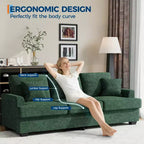 86 Faux Leather Sofa, 3-Seater Couch with Deep Seats, 2 Removable Back Cushions & 2 Throw Pillows, Waterproof, for Living Room or Office, Black