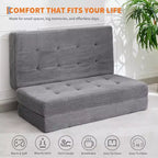 SunnyFurn Matelas Canapé-lit pliant 3 volets 6 pouces, lit d'appoint pliable en mousse avec velours côtelé capitonné, portable pour le camping, le salon, la chambre à coucher