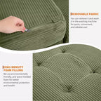 SunnyFurn Matelas Canapé-lit pliant 3 volets 6 pouces, lit d'appoint pliable en mousse avec velours côtelé capitonné, portable pour le camping, le salon, la chambre à coucher