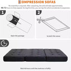 SunnyFurn Matelas Canapé-lit pliant 3 volets 6 pouces, lit d'appoint pliable en mousse avec velours côtelé capitonné, portable pour le camping, le salon, la chambre à coucher