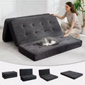 SunnyFurn 6 Inch Tri-Fold Mattress Sofa Bed, Foam Folding Guest Bed with Tufted Corduroy, Portable for Camping, Living Room, Bedroom