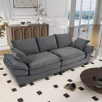 Canapé incurvé GDFStudio Torres U-Style 85.4 moderne en tissu velours côtelé avec 2 coussins décoratifs