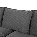 Canapé incurvé GDFStudio Torres U-Style 85.4 moderne en tissu velours côtelé avec 2 coussins décoratifs