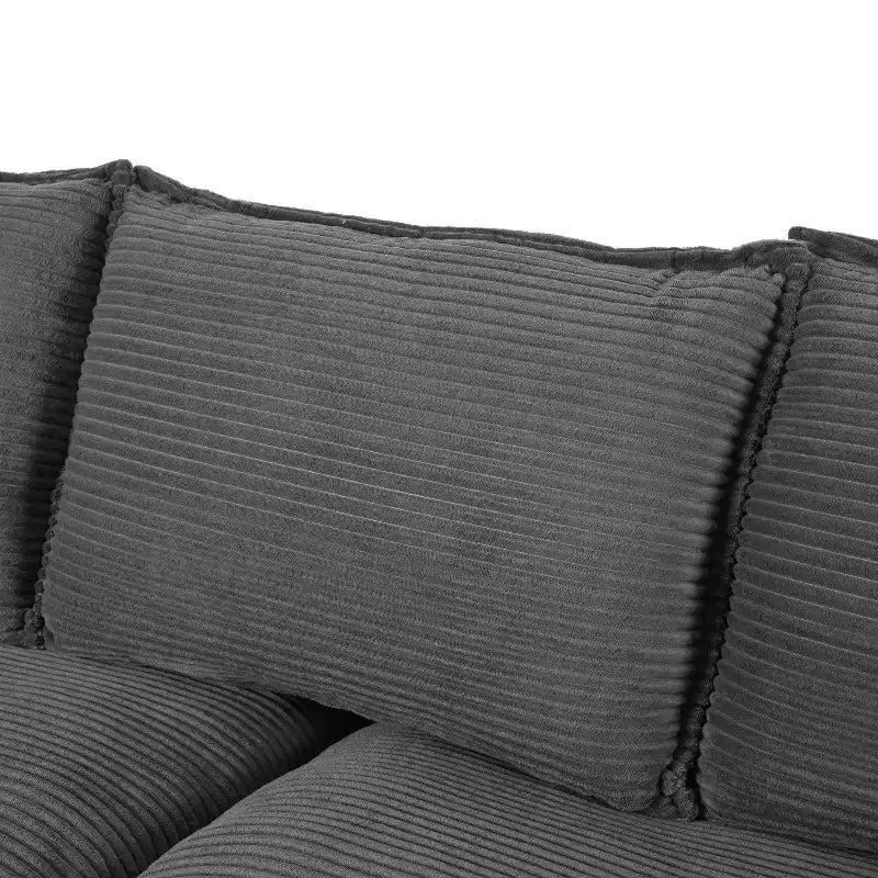 Canapé incurvé GDFStudio Torres U-Style 85.4 moderne en tissu velours côtelé avec 2 coussins décoratifs