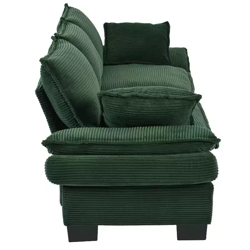 Canapé incurvé GDFStudio Torres U-Style 85.4 moderne en tissu velours côtelé avec 2 coussins décoratifs