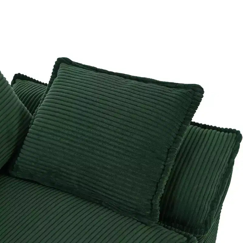 Canapé incurvé GDFStudio Torres U-Style 85.4 moderne en tissu velours côtelé avec 2 coussins décoratifs