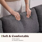 AMERLIFE Canapé 3 places 190 cm avec assise profonde et structure en métal