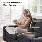 AMERLIFE Canapé 3 places 190 cm avec assise profonde et structure en métal