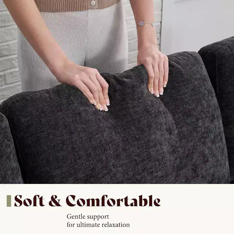 AMERLIFE Canapé 3 places 190 cm avec assise profonde et structure en métal