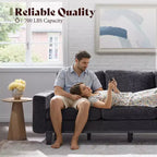 AMERLIFE Canapé 3 places 190 cm avec assise profonde et structure en métal