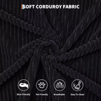 Convertible Sleeper Sofa Bed 79 Inch, 4-in-1 Boneless Corduroy Folding Sofa Bed with Pillow and Fixed Shape, Floor Mattress Couch Loveseatblack