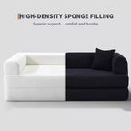 Convertible Sleeper Sofa Bed 79 Inch, 4-in-1 Boneless Corduroy Folding Sofa Bed with Pillow and Fixed Shape, Floor Mattress Couch Loveseatblack