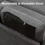 Dyonery 2 in 1 Pull Out Couch with Reversible Storage Chaise 81 Sectional Sleeper Sofa Bed L-Shaped Couch with Side Pockets,Tool-Free Assembly