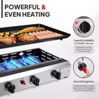 Karl Home 4-Burner 40000 BTU Propane Flat Top Tabletop Outdoor Griddle