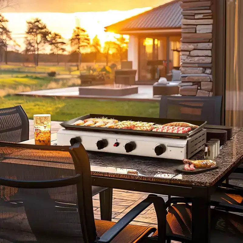 Karl Home 4-Burner 40000 BTU Propane Flat Top Tabletop Outdoor Griddle