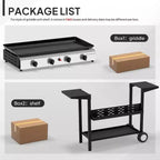 Karl Home 4-Burner 40000 BTU Portable Rolling Propane Outdoor Griddle with Stand
