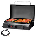 Karl Home 3-Burner Tabletop Propane Gas Griddle Grilll With Ceramic Coated Cast Iron Pan
