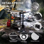 Karl Home 2-Burner 20000 BTU Portable Propane Griddle Flat Top Gas Grill with Nonstick Enameled Tray