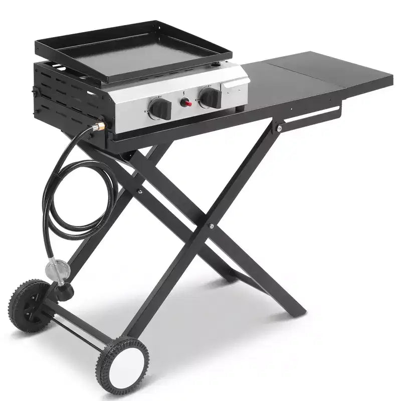 Karl Home 2-Burner 20000 BTU Foldable Propane Griddle with Wheels