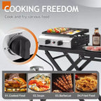 Karl Home 2-Burner 20000 BTU Foldable Propane Griddle with Wheels