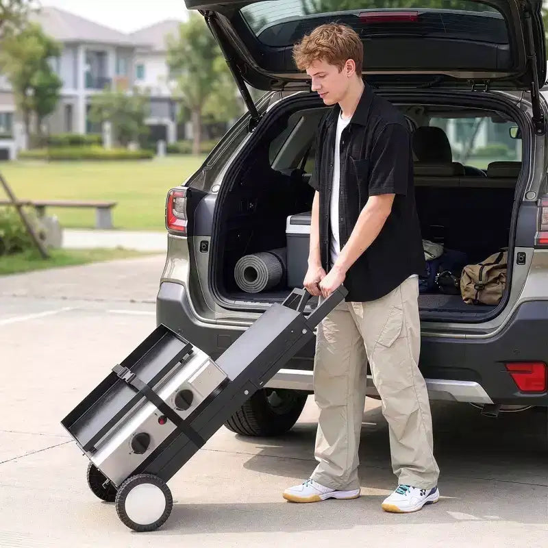 Karl Home 2-Burner 20000 BTU Foldable Propane Griddle with Wheels