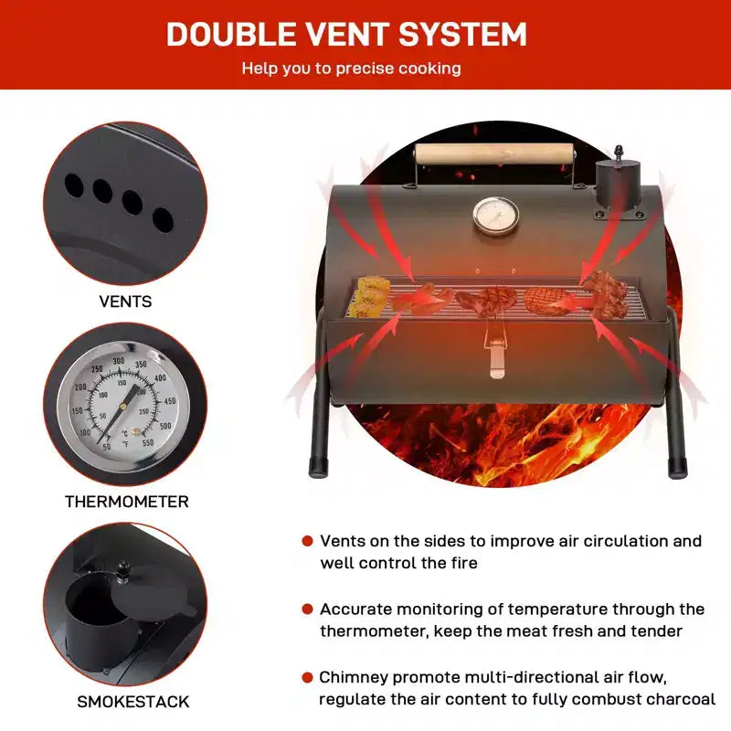 Barbecue portable au charbon de bois Karl Home 15 po