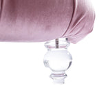Button-Tufted Upholstered Velvet Recliner Chaise with Pillow and Acrylic Feet