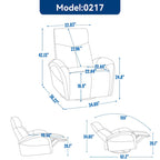 Leatheraire Swivel and Rocker Power Recliner Chair with Lumbar Support, Max Swivel Degree 270, USB and Type-C Ports