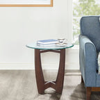 23.5 inch round glass coffee table