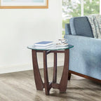 23.5 inch round glass coffee table
