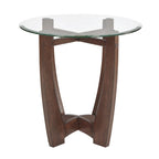23.5 inch round glass coffee table