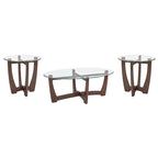 23.5 inch round glass coffee table