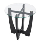 23.5 inch round glass coffee table