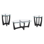 23.5 inch round glass coffee table