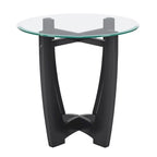 23.5 inch round glass coffee table