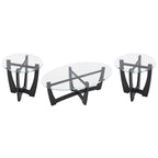 23.5 inch round glass coffee table