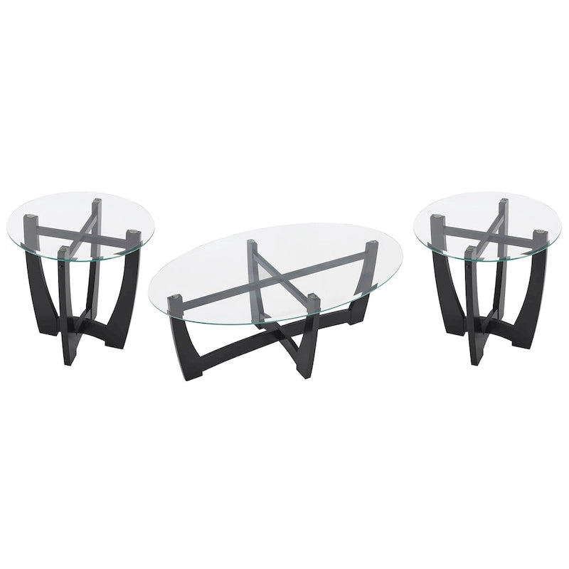 23.5 inch round glass coffee table