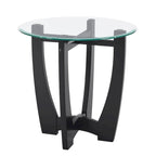 23.5 inch round glass coffee table