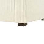 Chaise longue beige de 53,5 po avec pieds en bois massif et coussins confortables