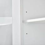 White Entertainment Wall Unit with Bridge & Tempered Glass Door for 70 TVs