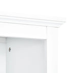 White Entertainment Wall Unit with Bridge & Tempered Glass Door for 70 TVs