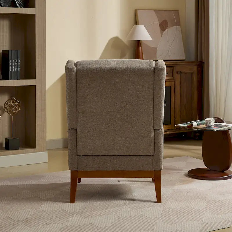 Modern Accent Wingback Chair,Polyester Blend High Back Reading Chair ,Upholstered Armchair Club Chair
