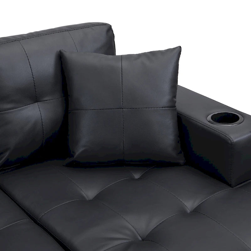 Modern 4-Seat L-Shaped Sectional Sofa with Lounge Chaise