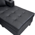 Modern 4-Seat L-Shaped Sectional Sofa with Lounge Chaise