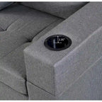 Modern 4-Seat L-Shaped Sectional Sofa with Lounge Chaise