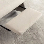 Corduroy Rocker Recliner with Footrest and PU Leather Leg